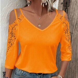 🌸SHEIN Lune Cold Shoulder Top🧡